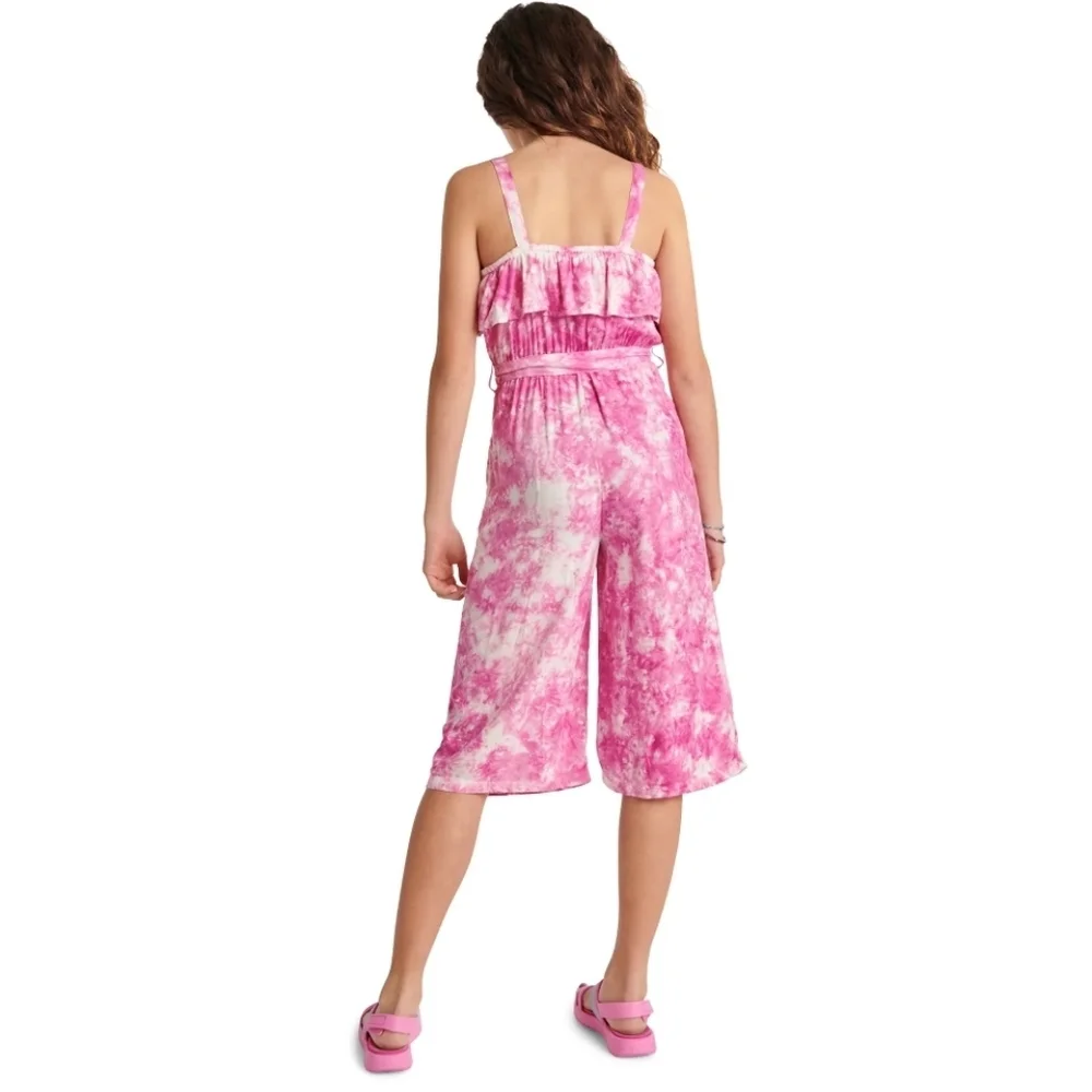 Justise Pink Tie-Dye Jumpsuit  Spaghetti Strap Wide Leg
